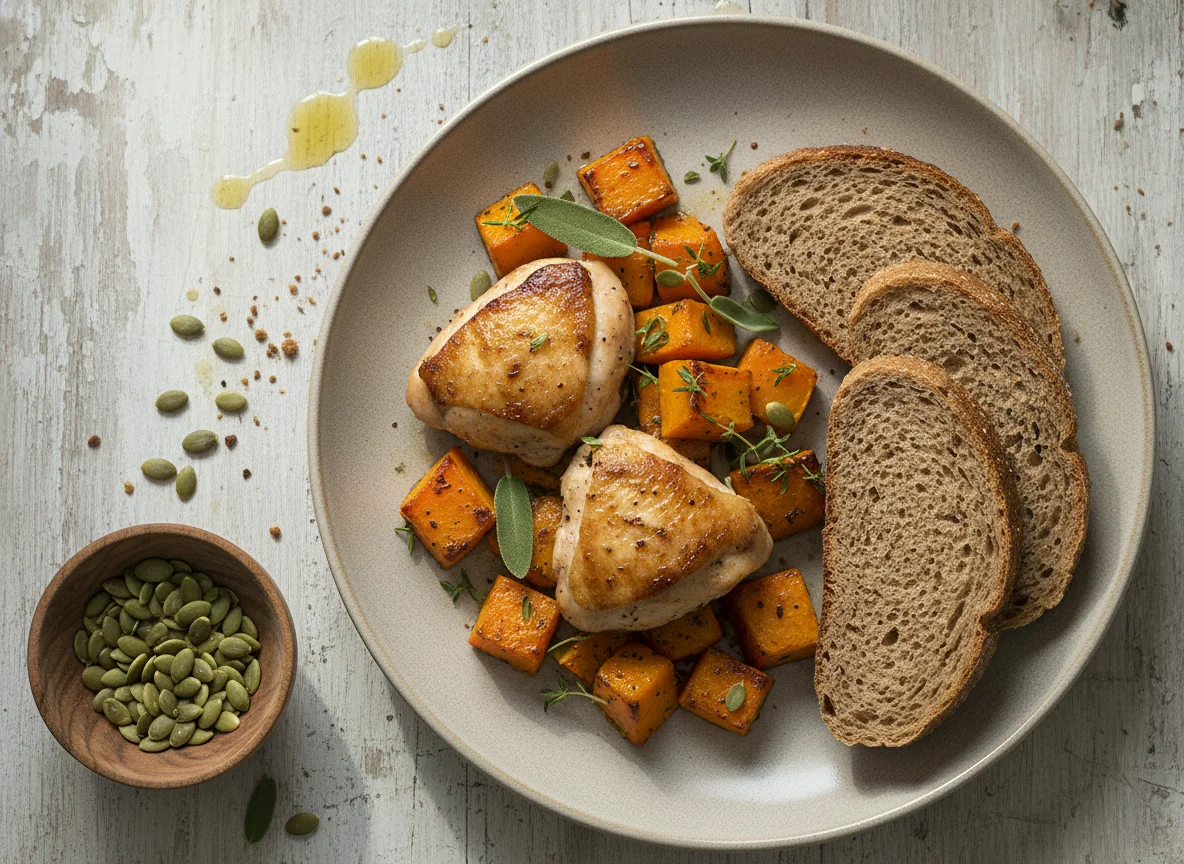 Chicken and Pumpkin with Rye Bread photo