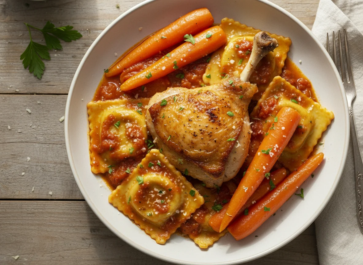Chicken and Ravioli with Carrots photo