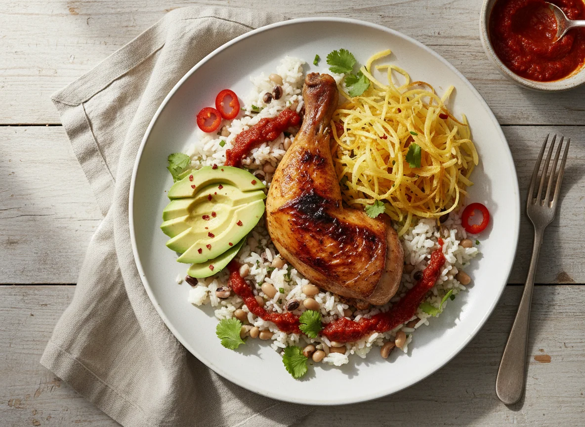 Chicken and Rice with Avocado and Squash photo