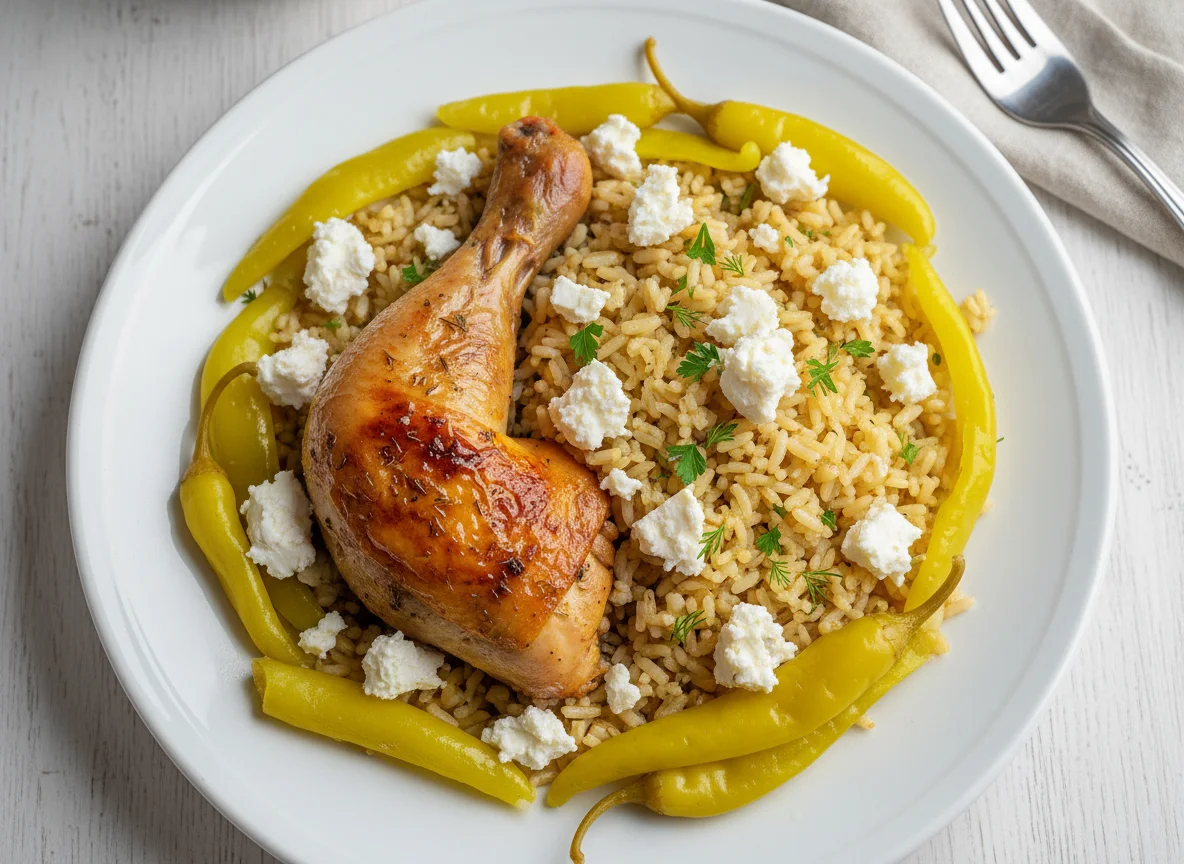Chicken and Rice with Cheese and Pickled Peppers photo