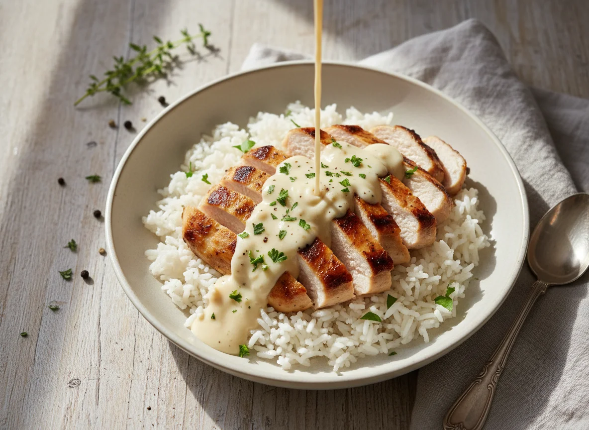 Chicken and Rice with Cream Sauce photo