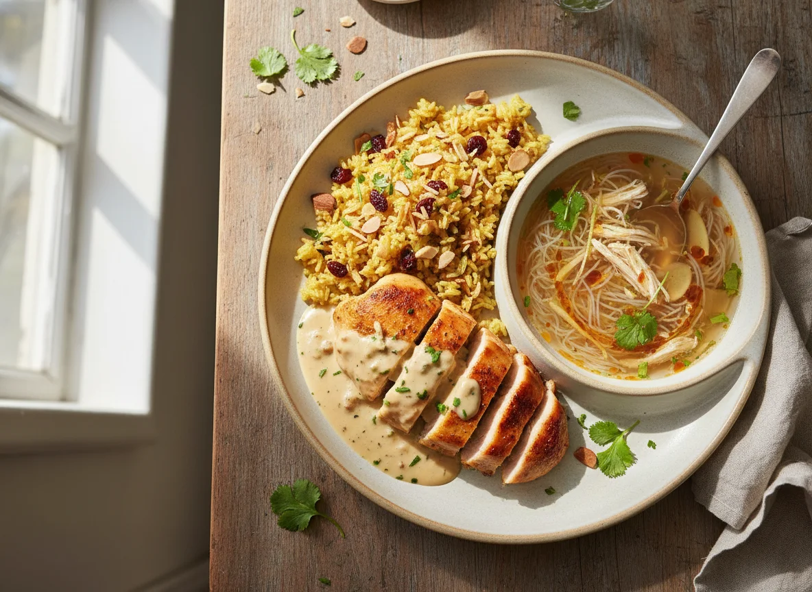 Chicken and Rice with Noodle Soup photo