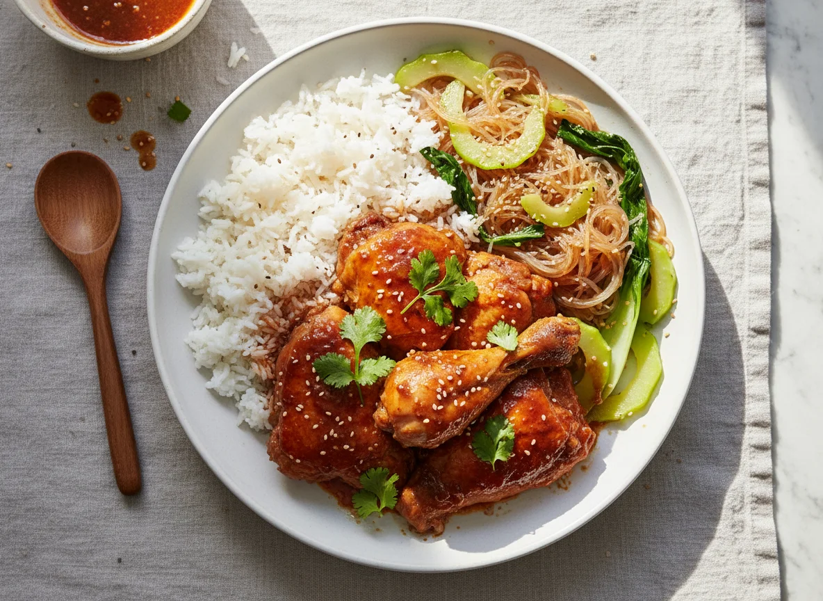Chicken and Rice with Noodles and Vegetables photo