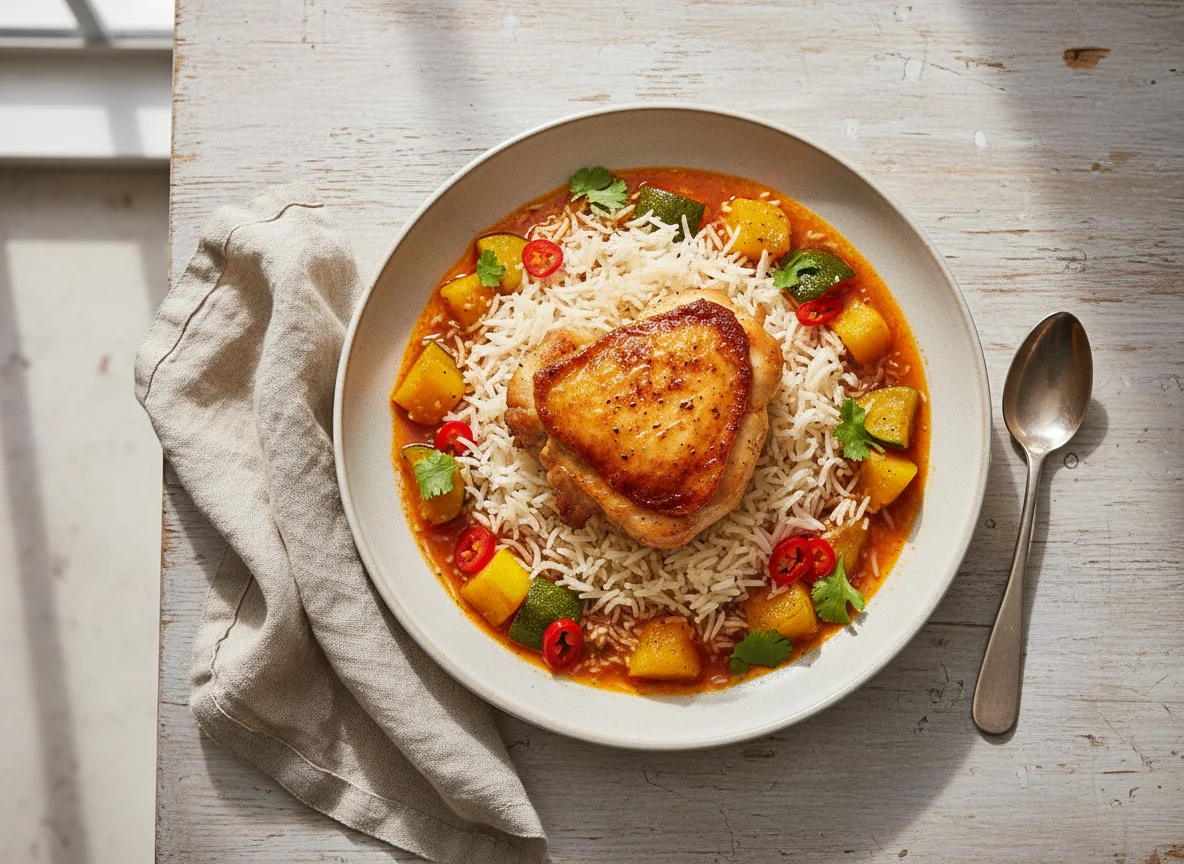 Chicken and Rice with Stew photo