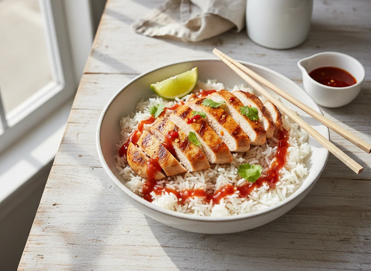 Chicken and Rice with Sweet Chili Sauce photo