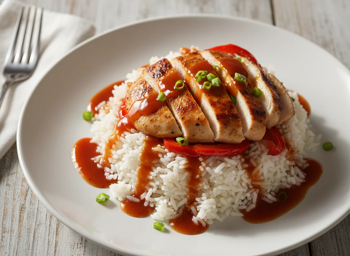 Chicken and Rice with Sweet Sauce photo