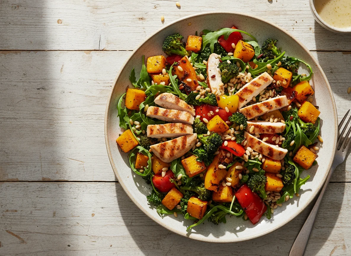 Chicken and Roasted Vegetable Salad with Grains photo
