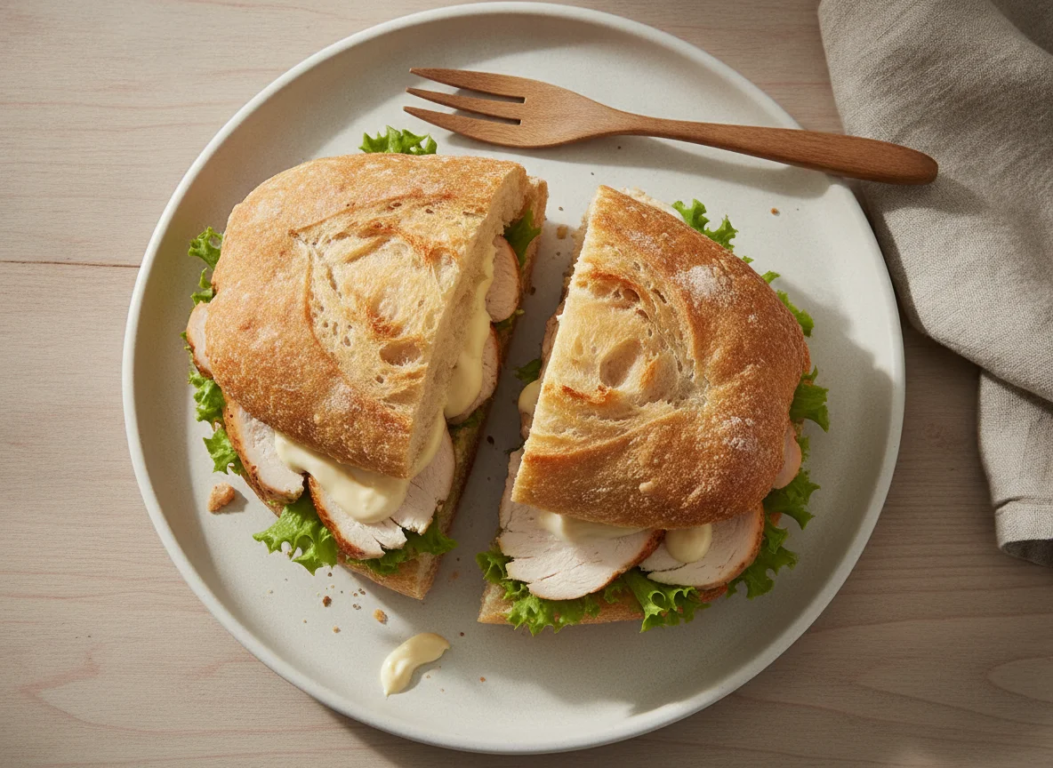 Chicken and Salad Ciabatta Sandwich photo