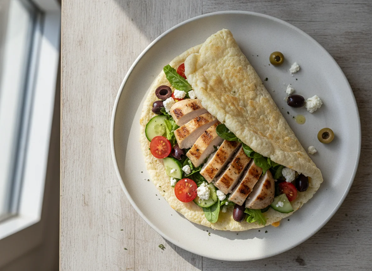 Chicken and Salad Cloud Bread Wrap photo