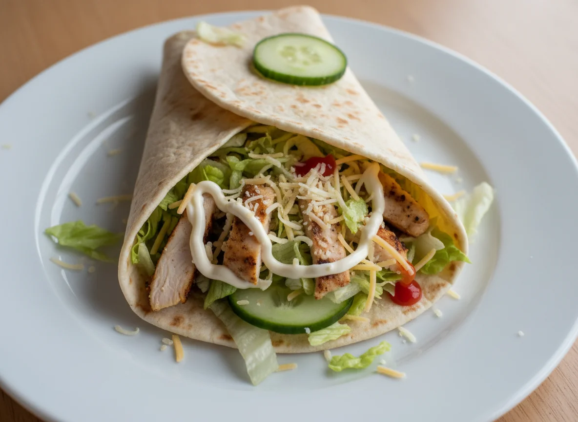 Chicken and Salad Wrap with Cucumber photo