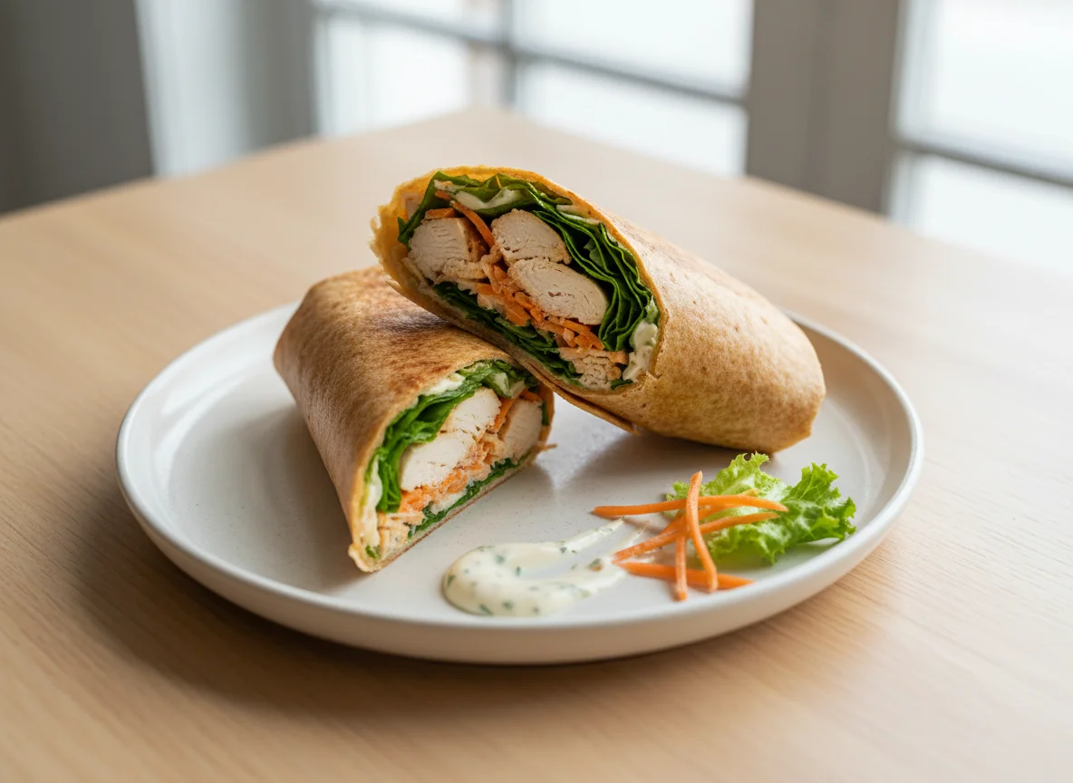 Chicken and Salad Wrap with Sauce photo