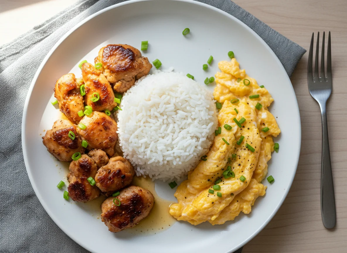 Chicken and Scrambled Egg with Rice photo