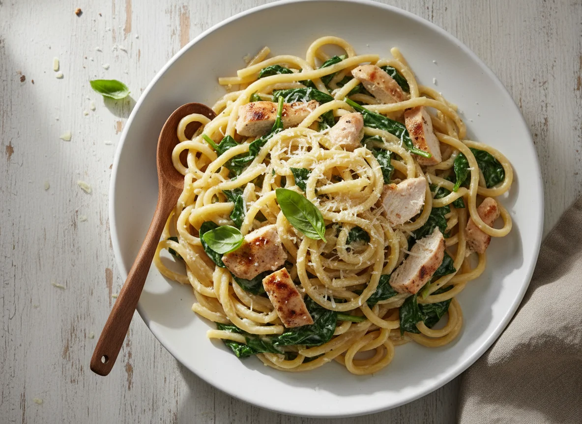 Chicken and Spinach Pasta photo