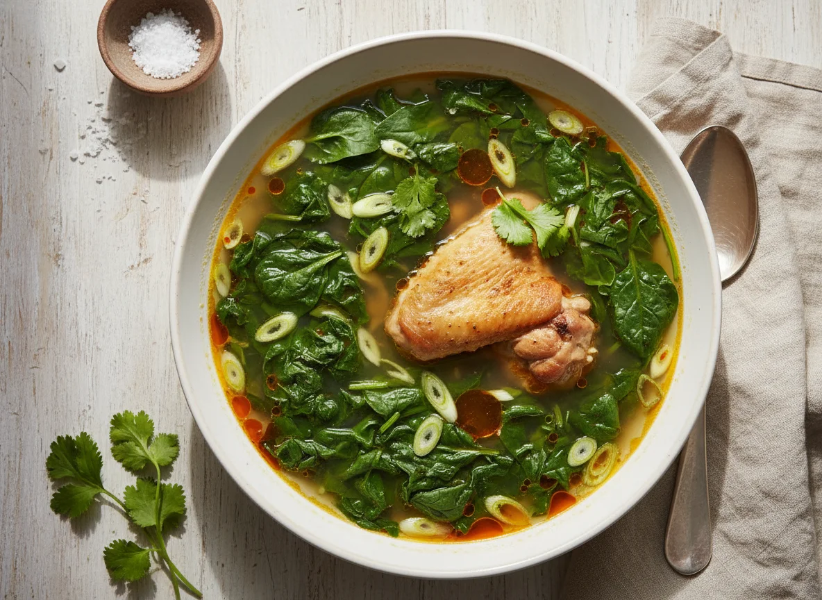 Chicken and Spinach Soup photo
