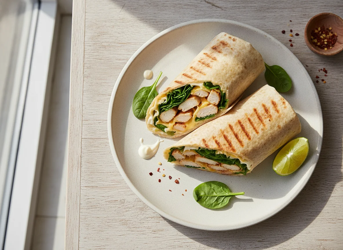 Chicken and Spinach Tortilla Wrap photo