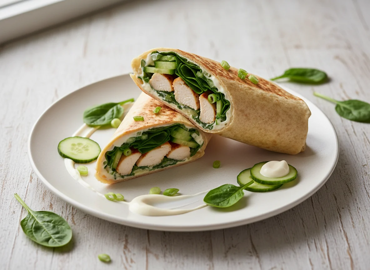 Chicken and Spinach Wrap with Mayonnaise photo