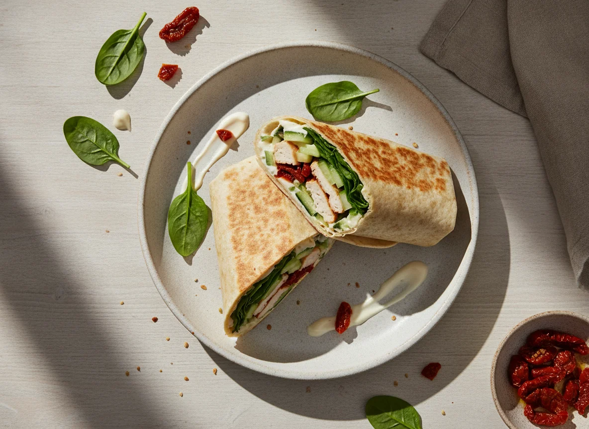Chicken and Spinach Wrap with Sun-dried Tomatoes photo