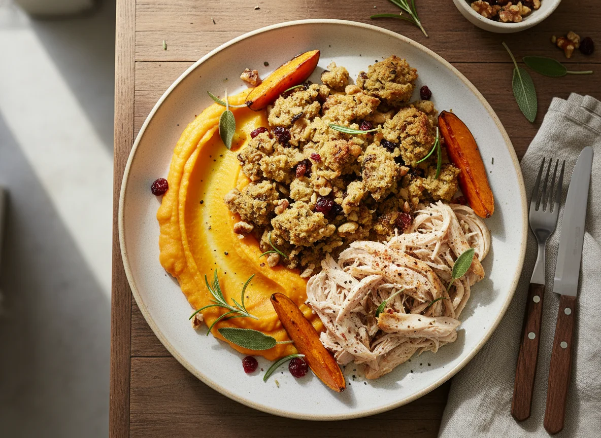 Chicken and Stuffing with Sweet Potato photo