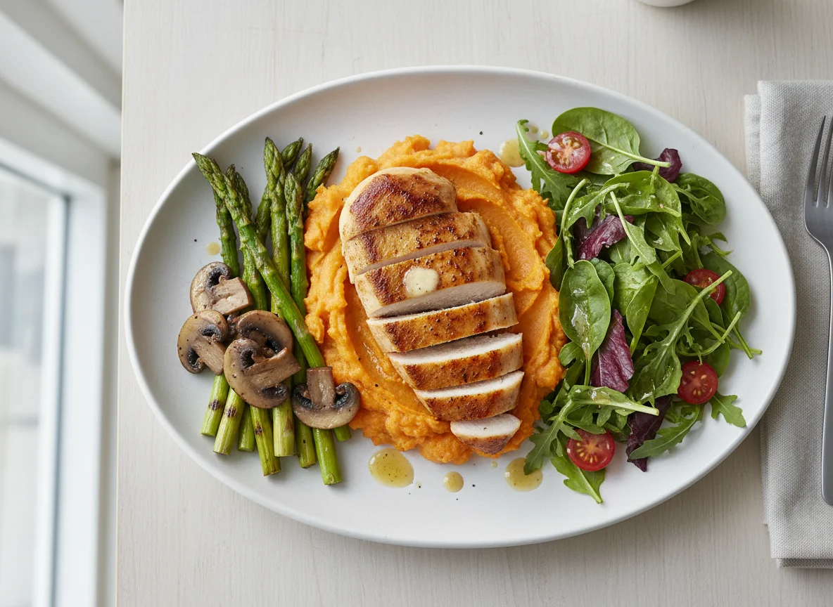 Chicken and Sweet Potato Mash with Vegetables photo
