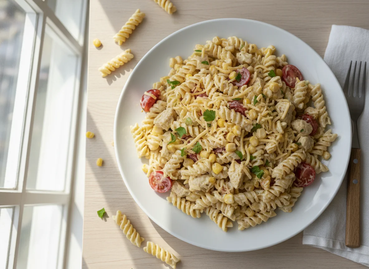 Chicken and Sweetcorn Pasta Salad photo