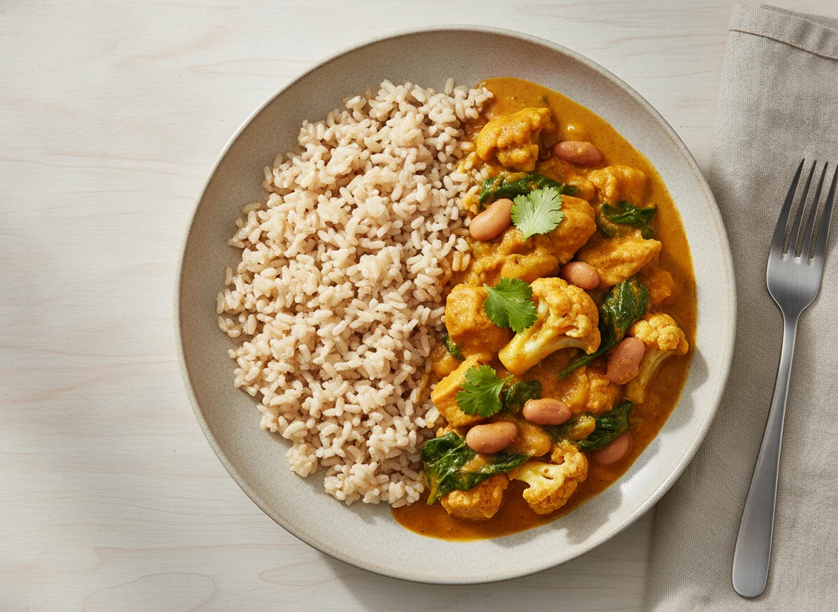 Chicken and Vegetable Curry with Brown Rice photo