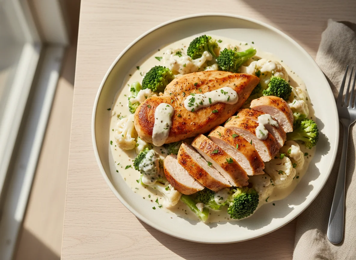 Chicken and Vegetable Medley with Cream Sauce photo