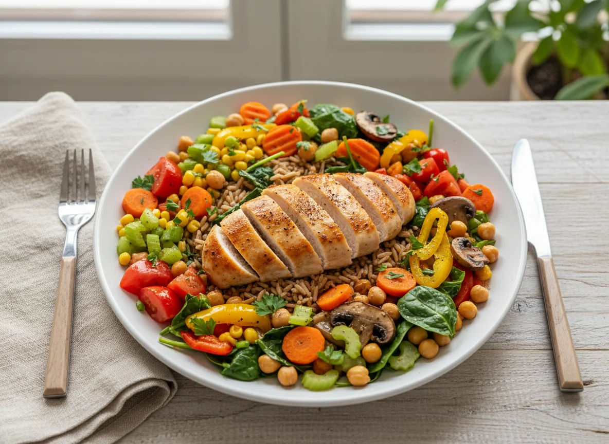 Chicken and Vegetable Medley with Rice photo