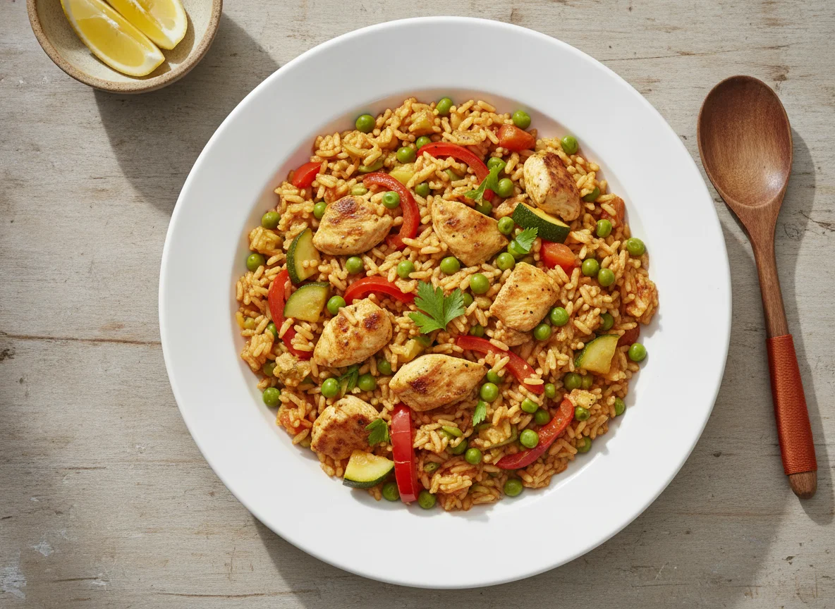 Chicken and Vegetable Paella Style Rice photo