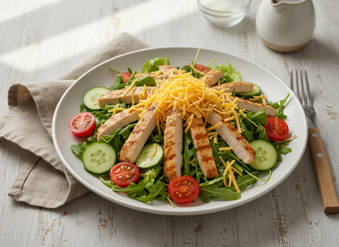 Chicken and Vegetable Salad with Cheese photo