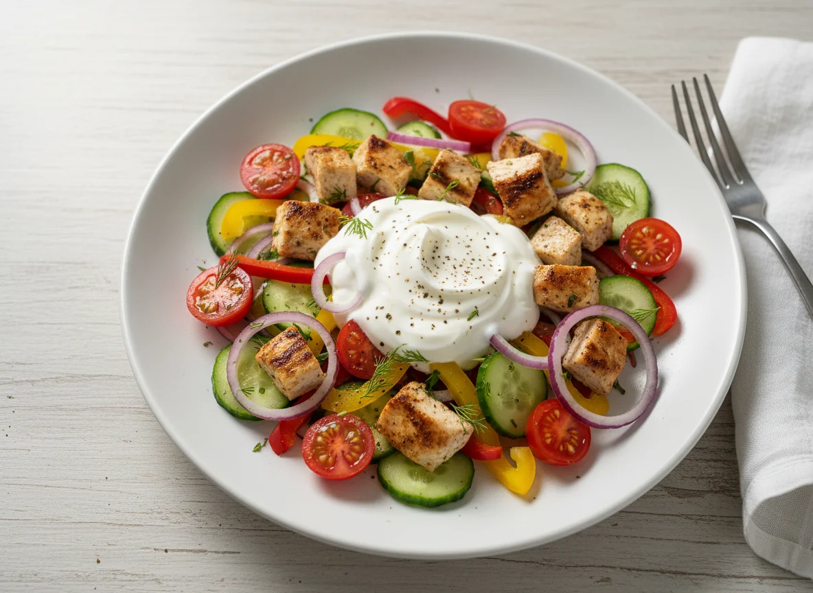 Chicken and Vegetable Salad with Yogurt photo
