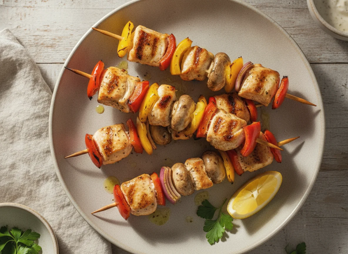 Chicken and Vegetable Skewers photo