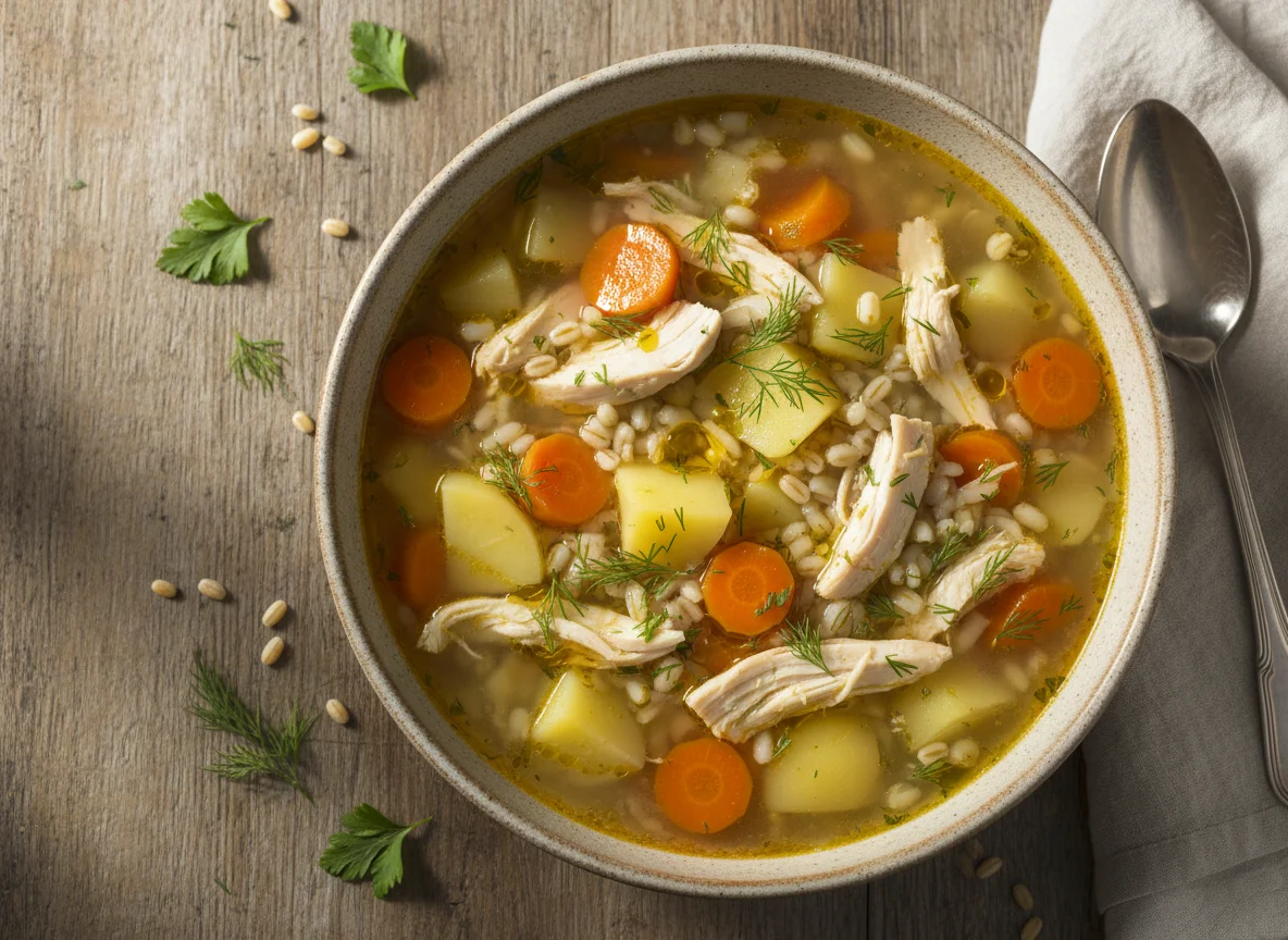 Chicken and Vegetable Soup with Barley photo
