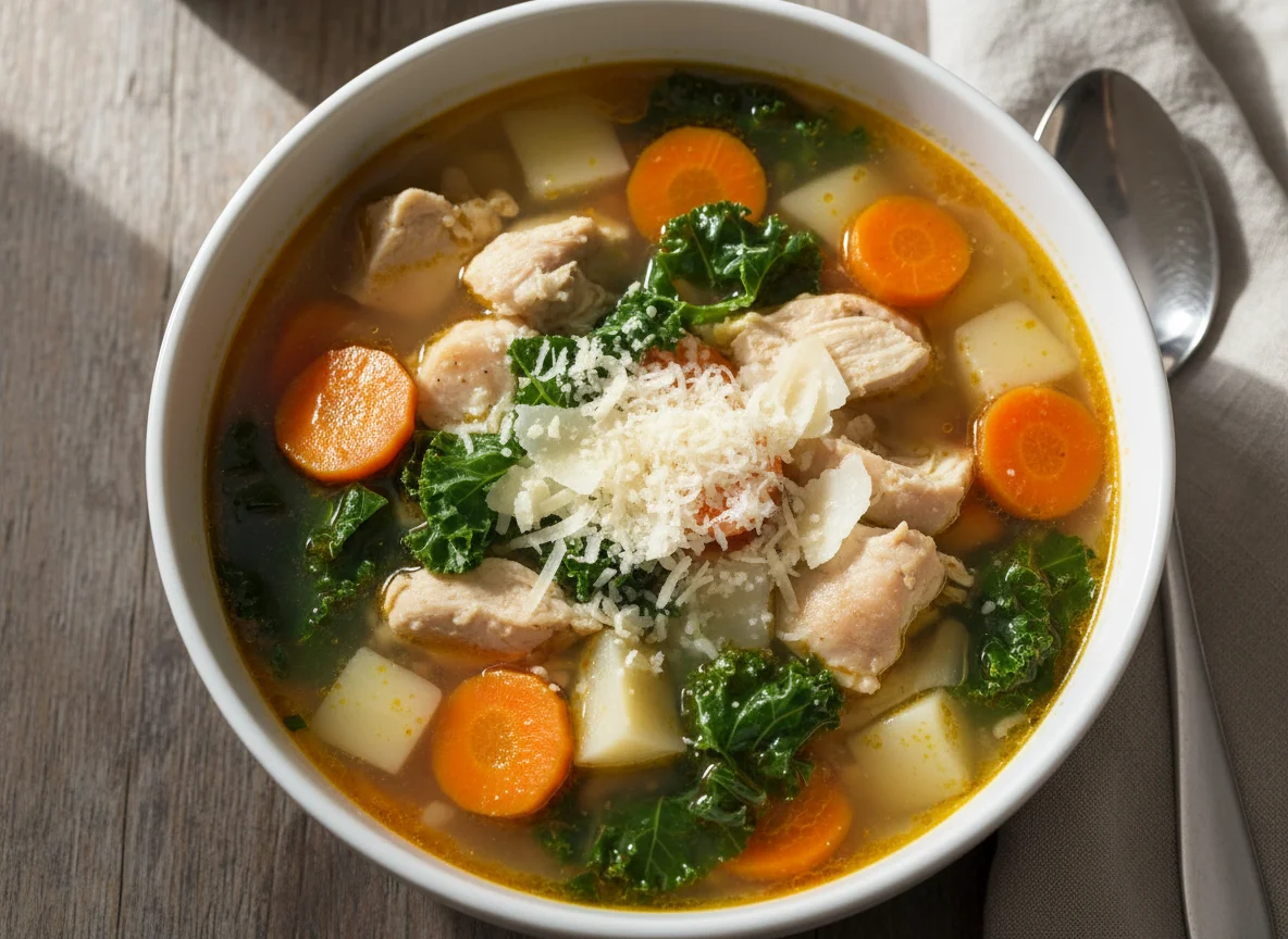 Chicken and Vegetable Soup with Parmesan photo