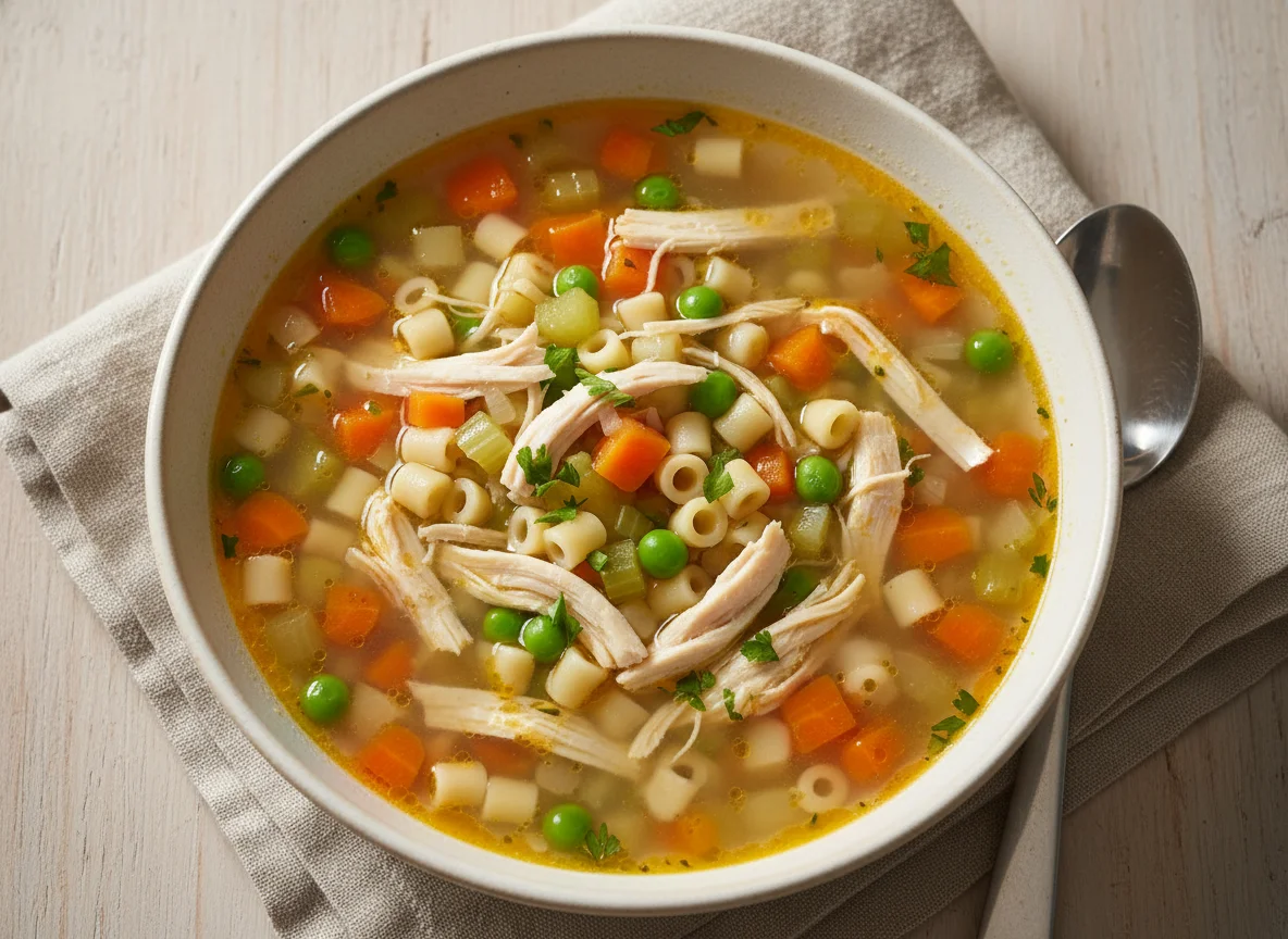 Chicken and Vegetable Soup with Pasta photo