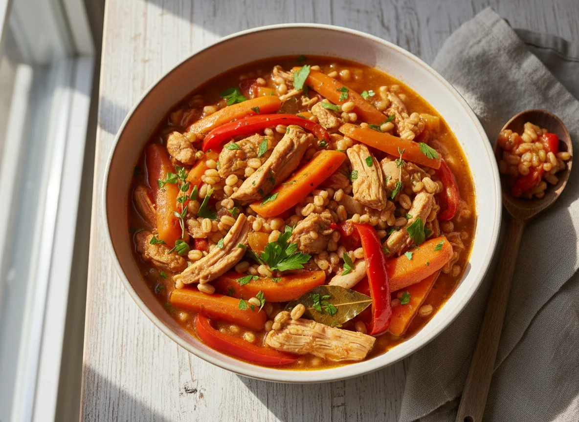 Chicken and Vegetable Stew with Barley photo