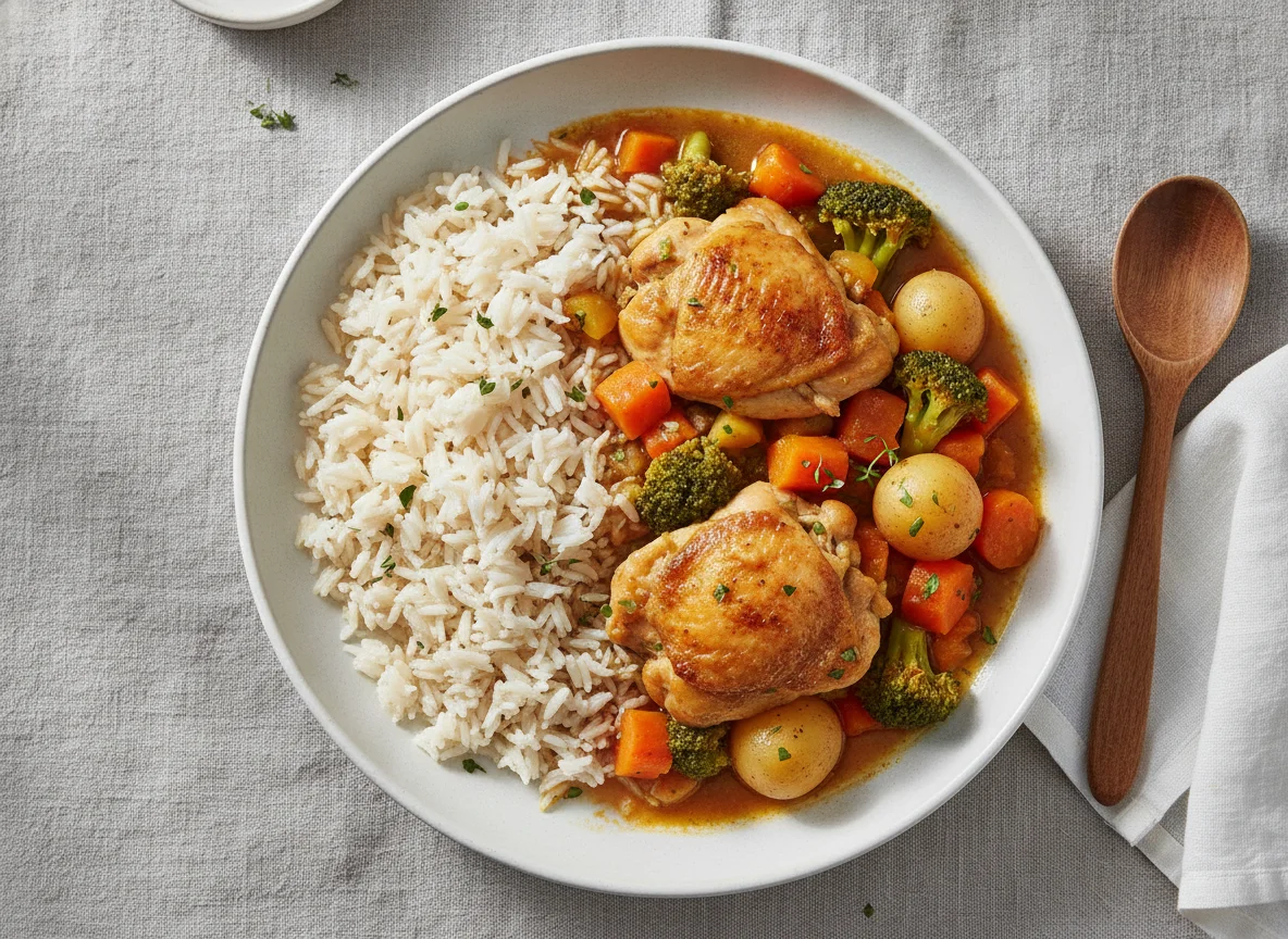 Chicken and Vegetable Stew with Basmati Rice photo