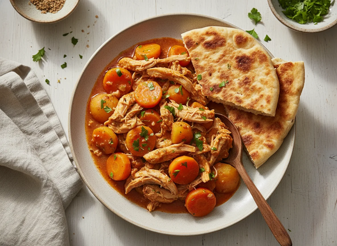 Chicken and Vegetable Stew with Flatbread photo