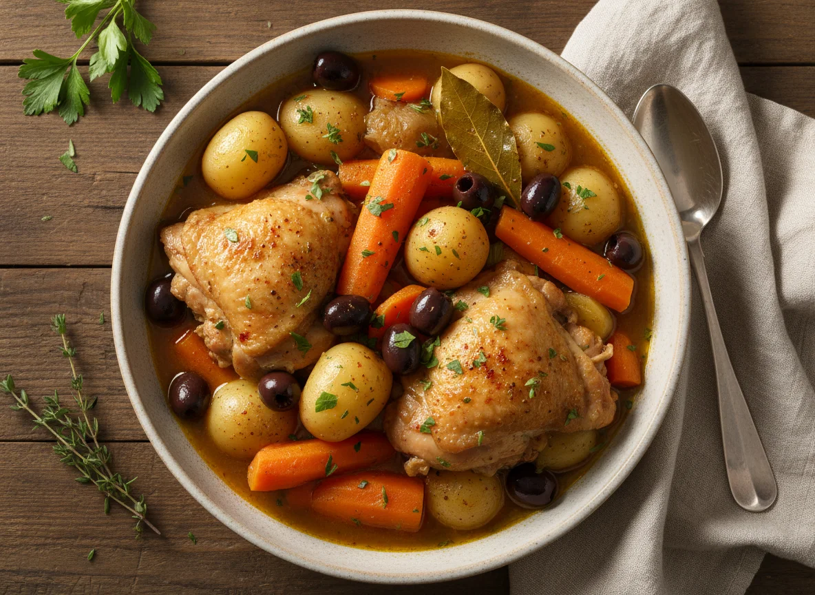 Chicken and Vegetable Stew with Olives photo