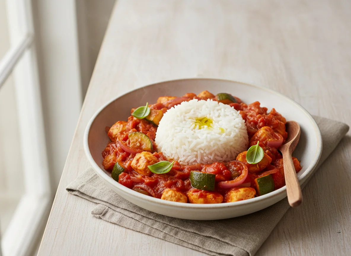 Chicken and Vegetable Stew with Rice photo