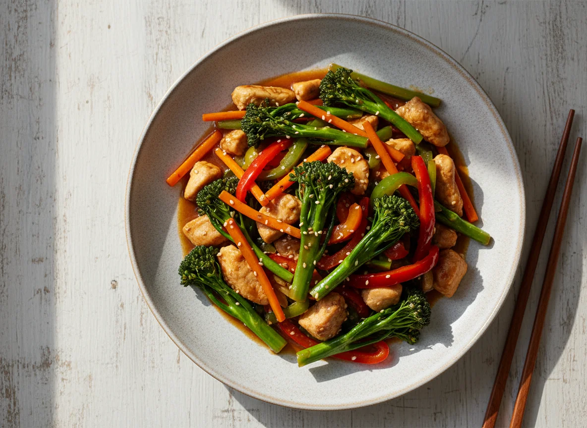 Chicken and Vegetable Stir-fry with Broccolini photo