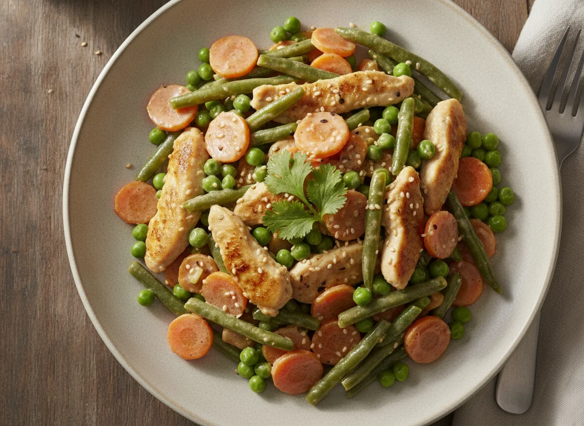 Chicken and Vegetable Stir-fry with Creamy Sauce photo