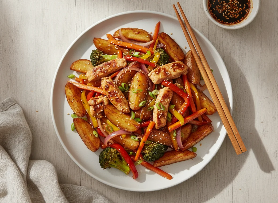 Chicken and Vegetable Stir-fry with Potatoes photo