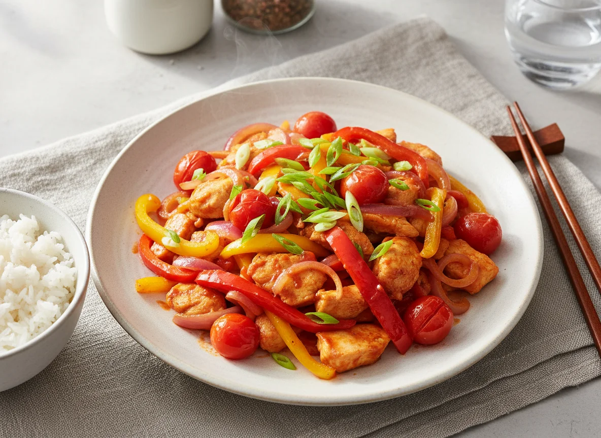Chicken and Vegetable Stir-fry with Sauce photo