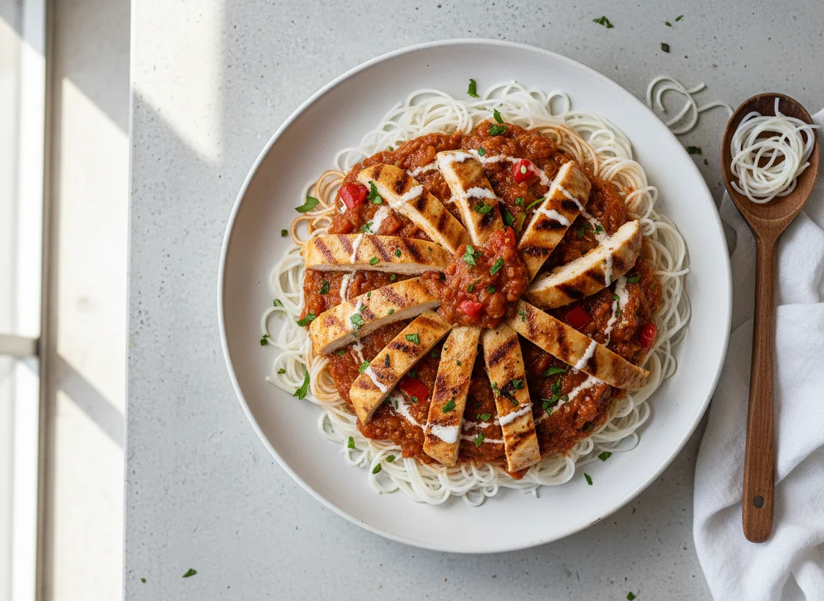 Chicken and Vermicelli with Sauce photo