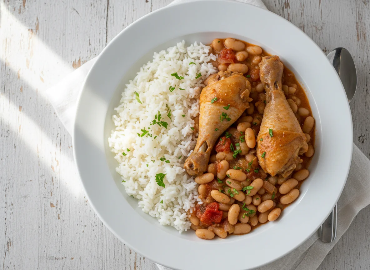 Chicken and White Bean Stew with Rice photo