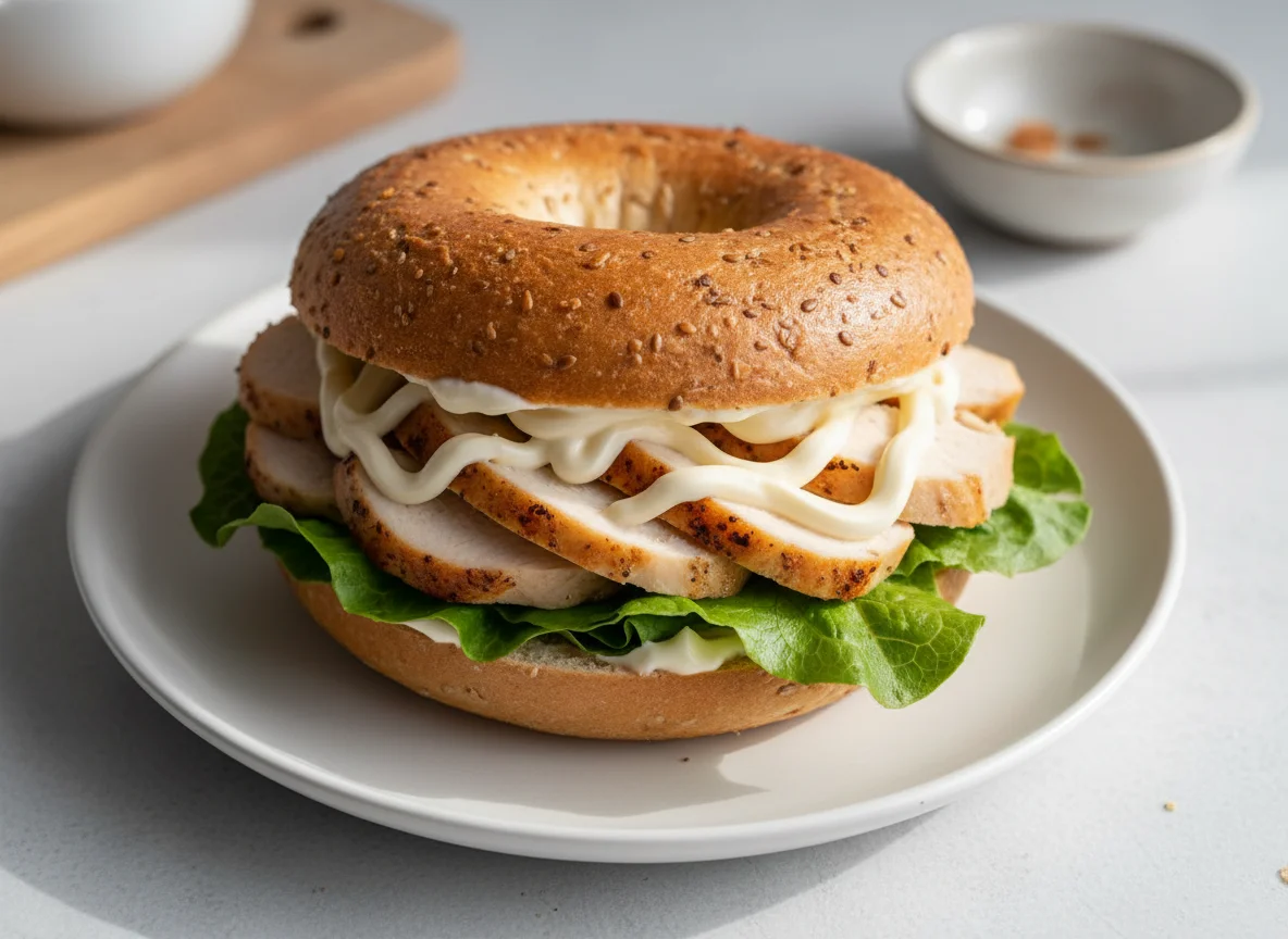 Chicken Bagel with Mayonnaise photo
