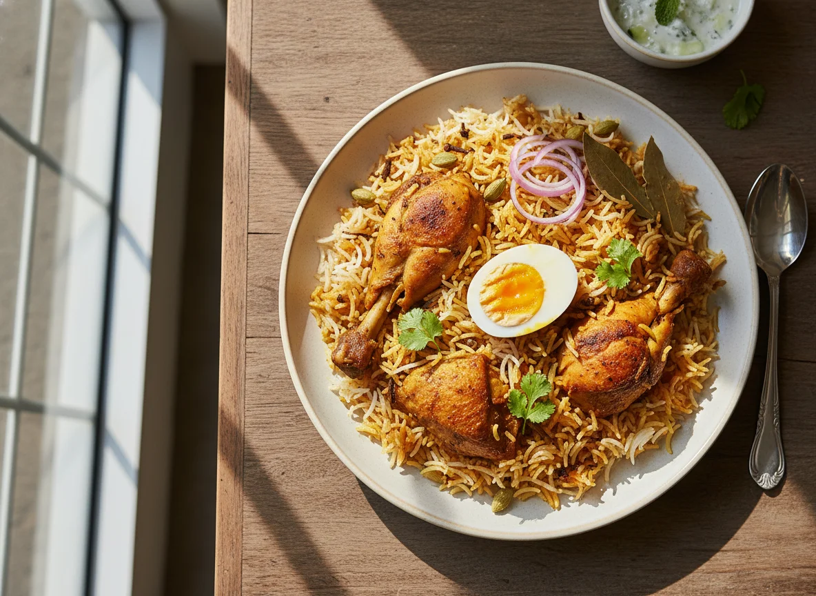 Chicken Biryani with Egg photo