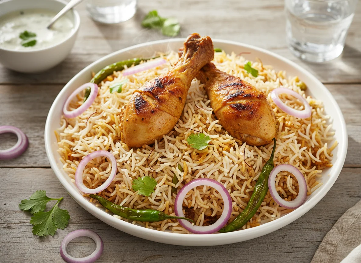 Chicken Biryani with Grilled Drumsticks photo