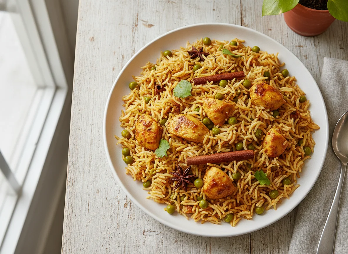 Chicken Biryani with Peas photo