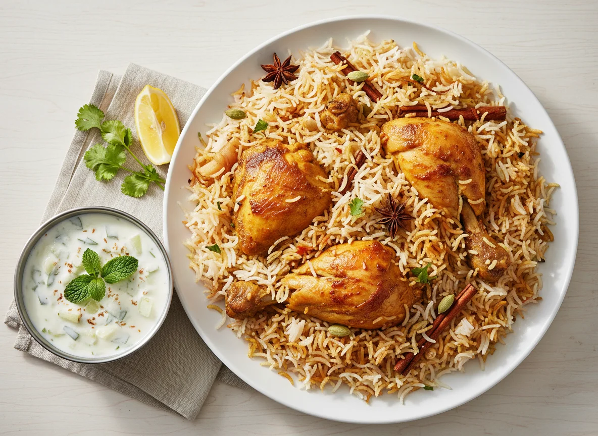 Chicken Biryani with Raita photo